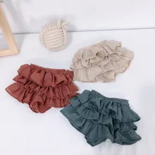 Корейские летние шорты для маленьких девочек и мальчиков детская одежда с оборками Милая одежда для малышей