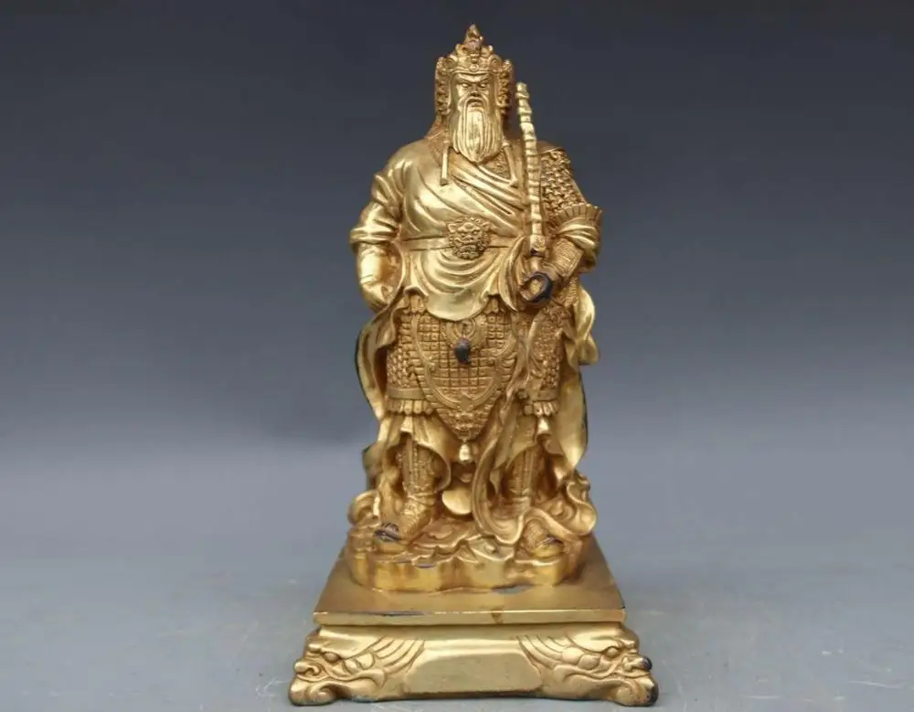 China Bronze Copper Warrior Qin Qiong Door Guardian God Buddha Statue | Дом и сад