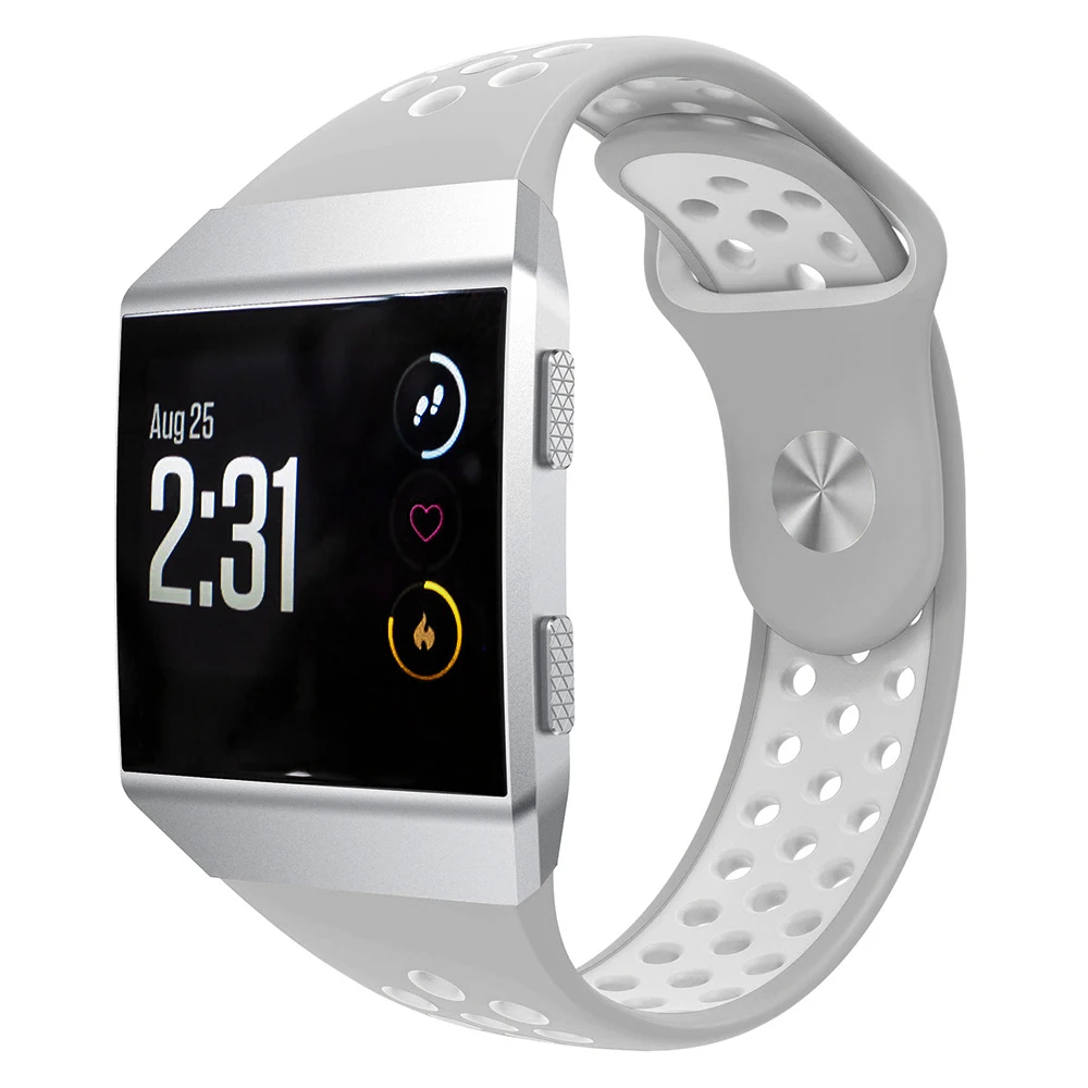 Силиконовый ремешок для Fitbit Ionic Спортивный Браслет Смарт-часы сменный Браслет дышащий Смарт-часы ремешок для часов 2 цвета
