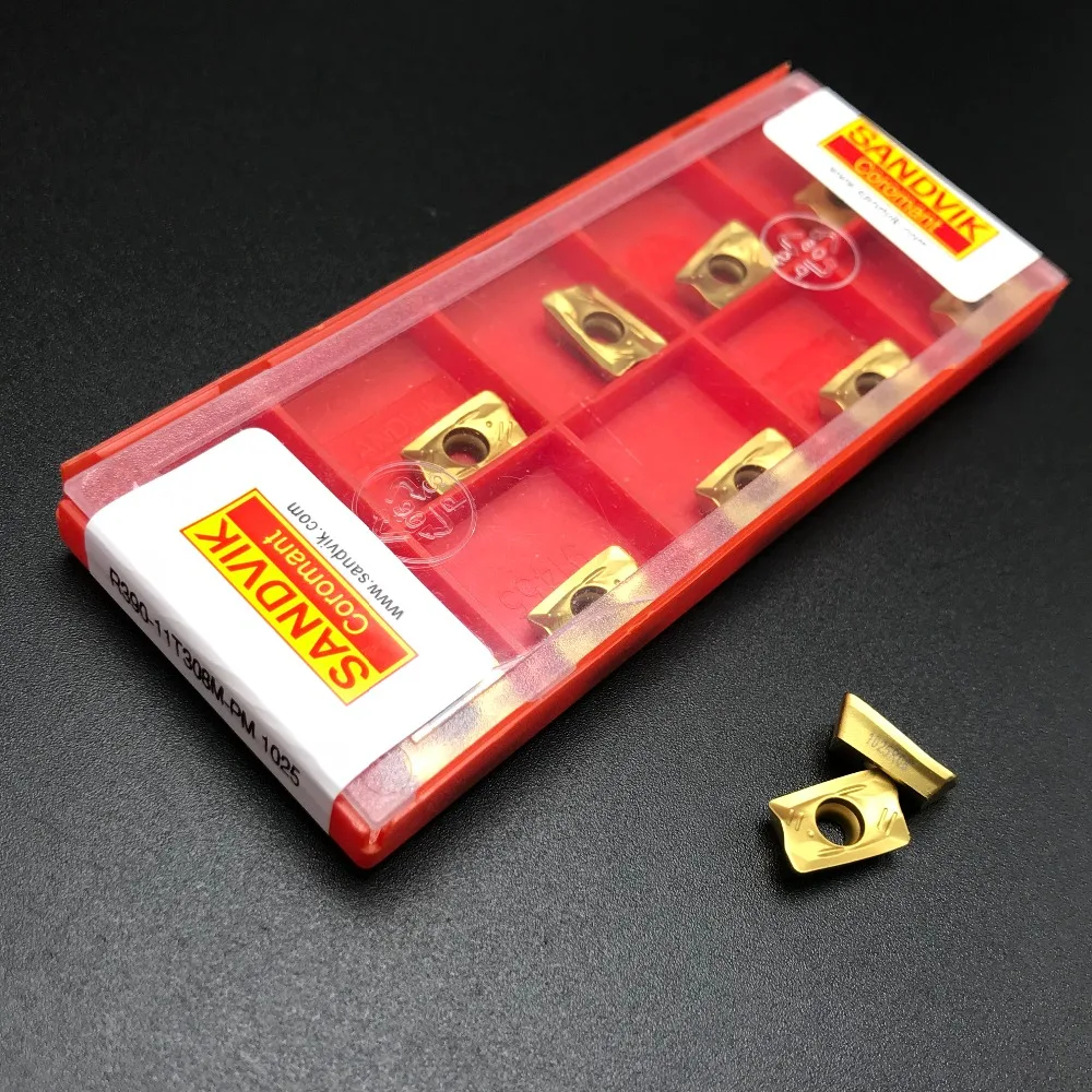 R390 11T308M PM1025 10PCS carbide milling inserts for indexable end
