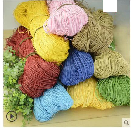 

500g/Lot Summer Raffia Straw Natural Knitting Crochet Knitwear Wool Yarn Hats Bags Baskets Yarn for Hand Knitting