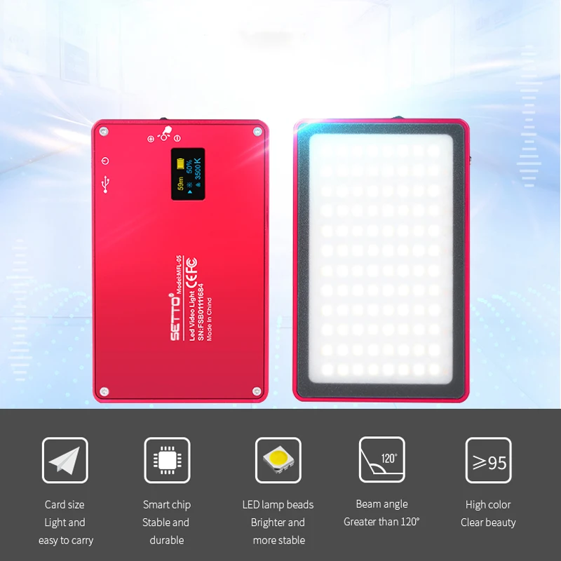  Ultra Thin Aluminum Dimmable OLED Display 96 Pcs LED Video Light with Battery CRI96+ Bi-Color for D - 32961230812