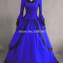 Высокое качество сапфировый синий свитер с длинными рукавами, в готическом стиле, элегантное платье "Виктория"