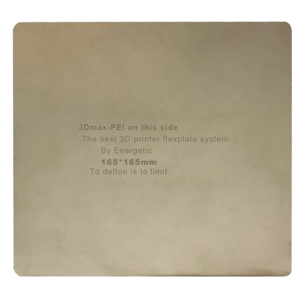 

FLEXBED 3D Printing Build Surface,Flexible Spring Steel Sheet with PEI ,Heat Resistant Plate,Square 165x165mm(6.5"x6.5")