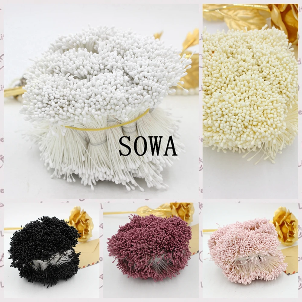 

Free Shipping 288pcs 1mm Matte White Double Heads Flower Stamen Pistil Cake Wedding Decoration Craft DIY