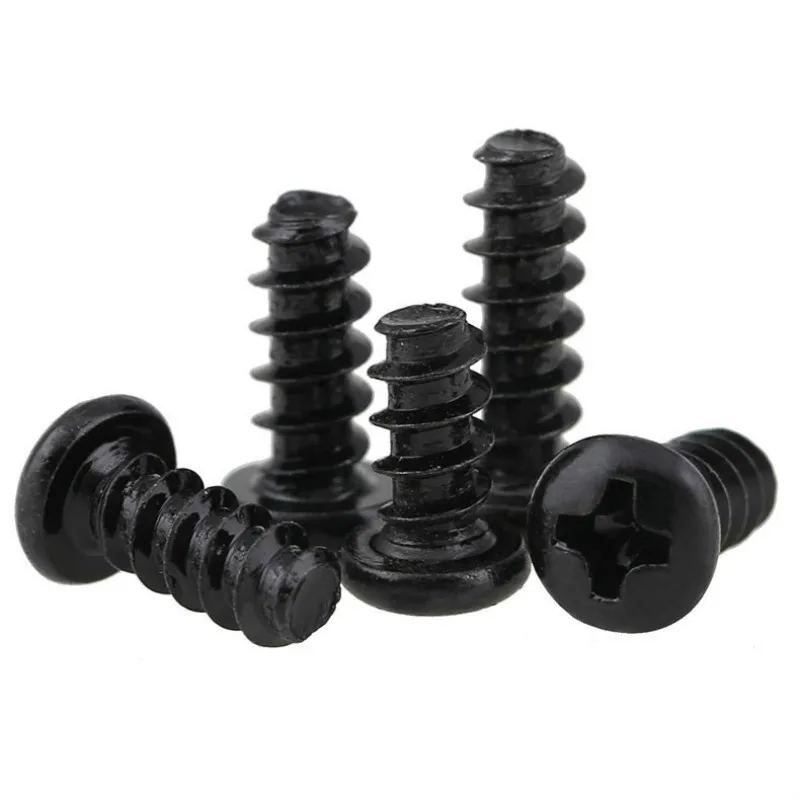 

100Pcs M1.4 M1.7 M2 M3 PB Pan Head Black Electronic Micro Screws Phillips Self-tapping Phone Computer Screw