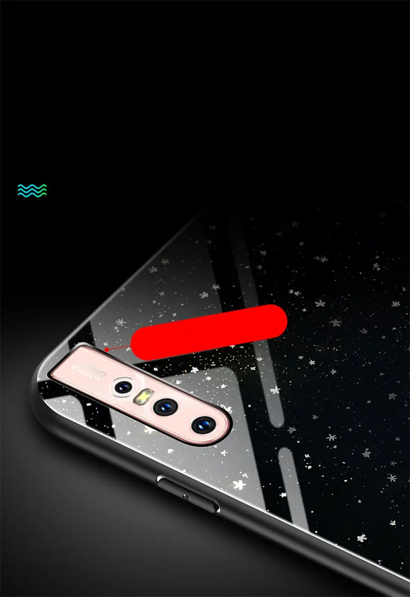 Светящийся чехол для телефона vivo V15 Pro Чехол светящийся закаленное стекло задняя крышка для vivo V15 Pro S1 Pro чехол силиконовый чехол