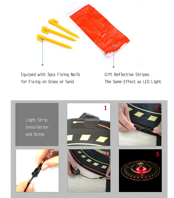 70 см посадочная площадка с светодиодный светильник складной парковочный асфальт для DJI Mavic Pro Air Mavic 2 Zoom Spark Phantom 3 4 Pro Inspire 1 drone