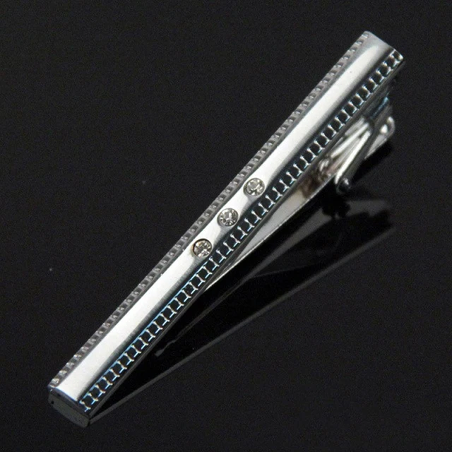 New Arrival Men Tie Bars Stainless Steel Diamante Tie Clips Pin Clasp ...