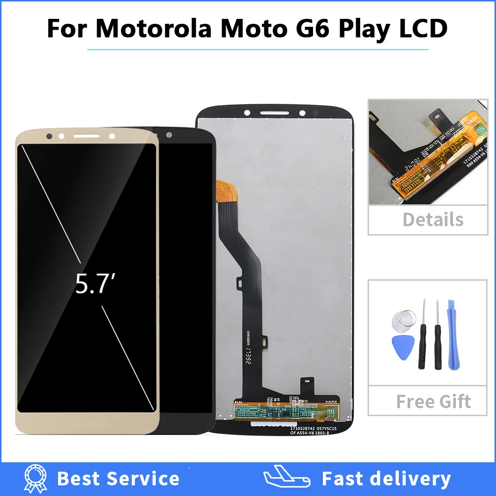 Для Motorola Moto G6 играть ЖК-дисплей XT1922-5 Дисплей рамка Сенсорный экран digitizer