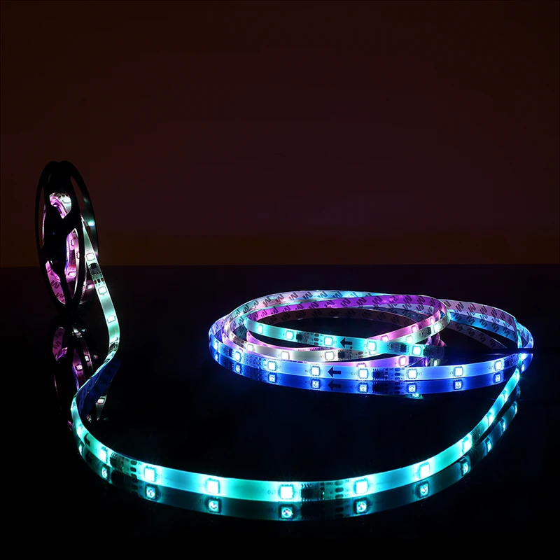 

5M LED Strip Smart Auto Changeable RGB DC 12V SMD 5050 Full Color Pixel IC Digital Individually Addressable Tape Light IP65