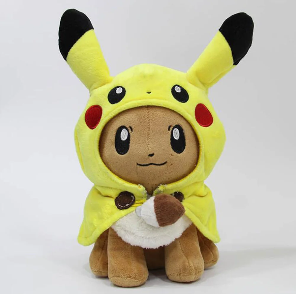 Eevee Новые 5 шт. 2 стили Пикачу Косплей Eevee& Eevee косплей Пикачу 1" 28 см плюшевая кукла - Цвет: Eevee