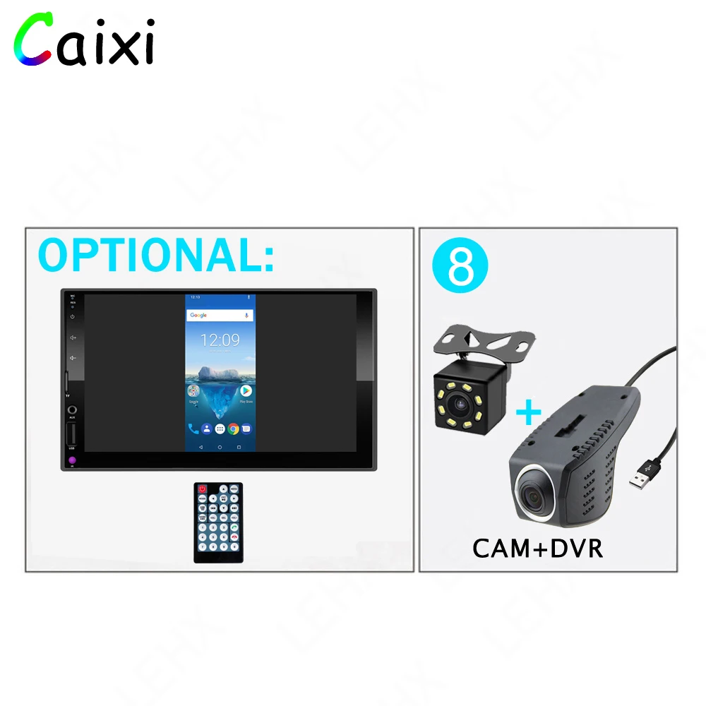 Caixi 2 din Автомобильный мультимедийный плеер стерео " сенсорный экран видео MP5 плеер Авто Радио Зеркало Ссылка для Android и Iphone wifi DVR - Цвет: Cx-7021-DVR-CAM