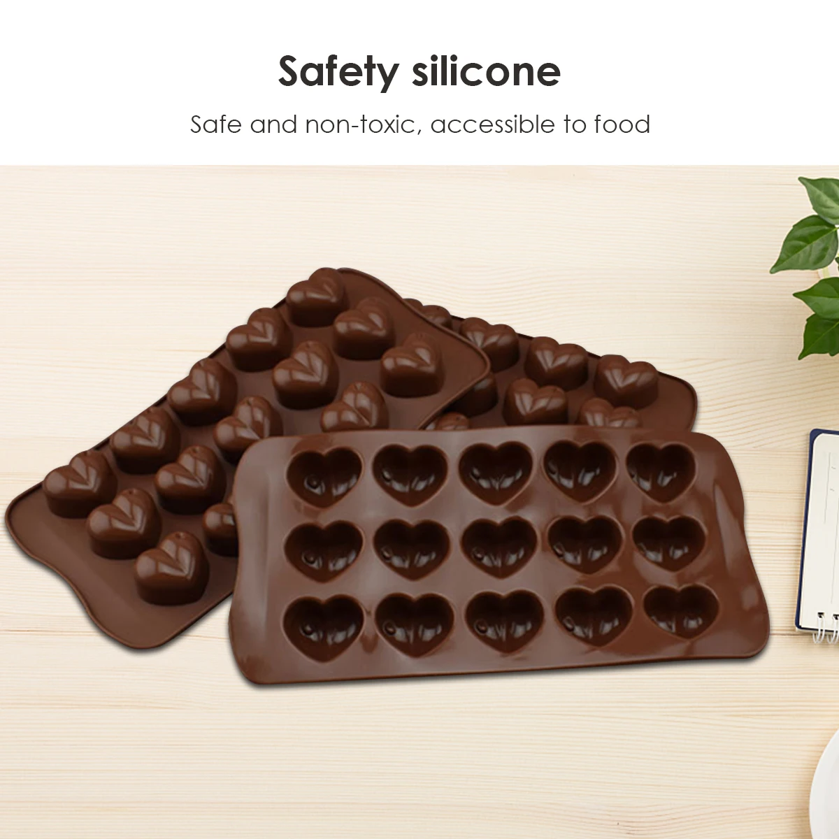 1/2/3 Packs Chocolate Silicone Molds Heart Shape Candy Molds Cake Baking Protein And Energy Bar
