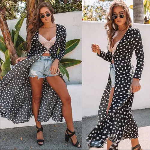 Autumn Fashion Women Lady Floral Maxi Kimono Duster Cardigan Chiffon Shirts Open Front Loose Blouses Streetwear Autumn Fashion Women Lady Floral Maxi Kimono Duster Cardigan Chiffon Shirts Open Front Loose Blouses Streetwear
