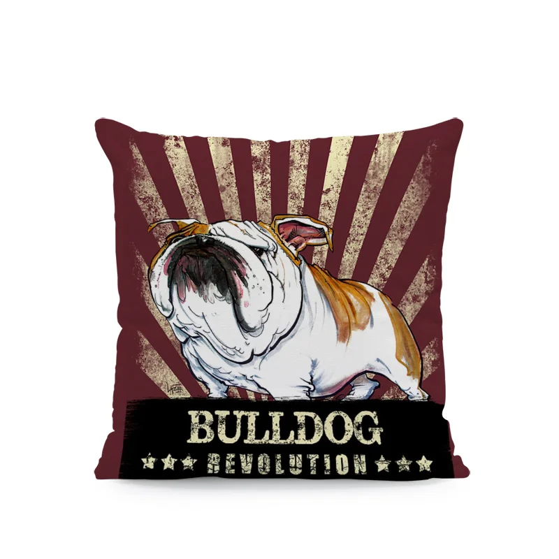 Наволочка для подушки с изображением милой собаки бульдог китайский хохлатый корги Грейхаунд персик кожа чехол для подушки Пудель Мопс шар пей домашний декор дивана