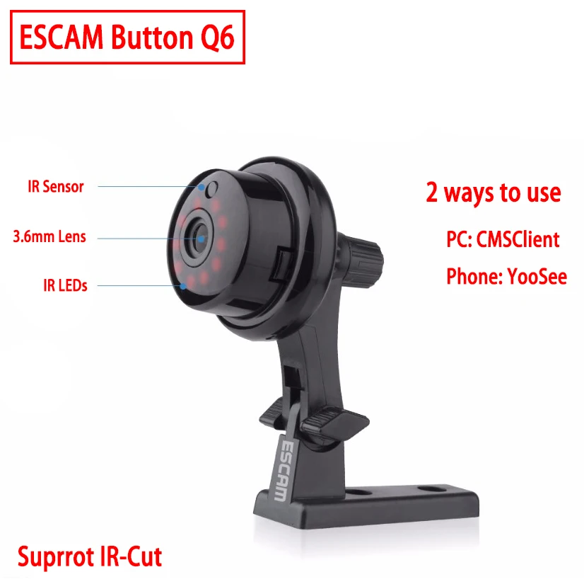 Escam Q6 Motion Detection Night Vision Mini WIFI Camera P2P ONVIF Surveillance Home Camera