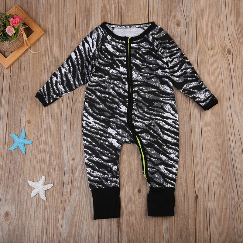 

Fashion Newborn Baby Zebra Girls Boys Romper Lion Pattern 1-piece Jumpsuit Boys Girl Winter Clothes