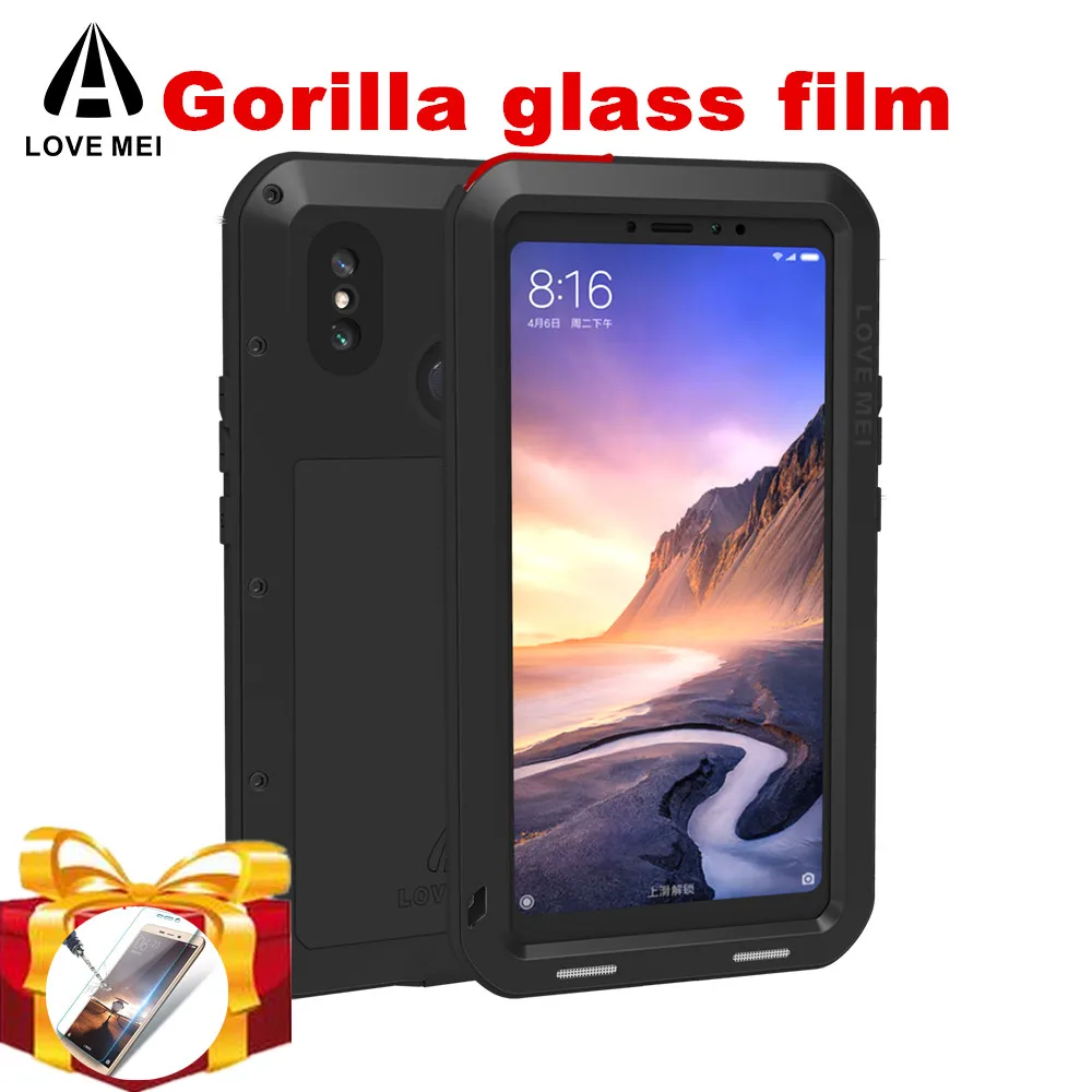 Gorilla glass) чехол для Xiaomi Mi Max 3 Max3 ударопрочный алюминиевый металлический