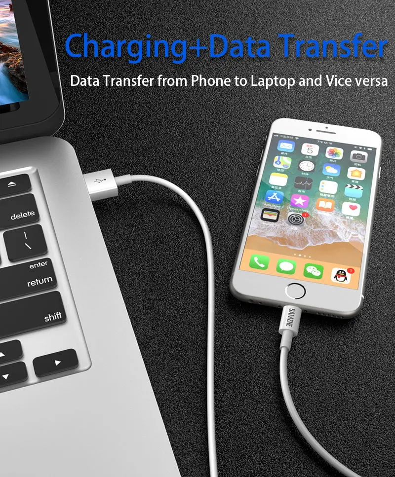 SAMZHE телефонный кабель 8 Pin USB кабель для зарядного устройства USB-C кабель для передачи данных для iPhone 5/5S/6/6 S/Plus/7/7 Plus/8 Plus/iPhone