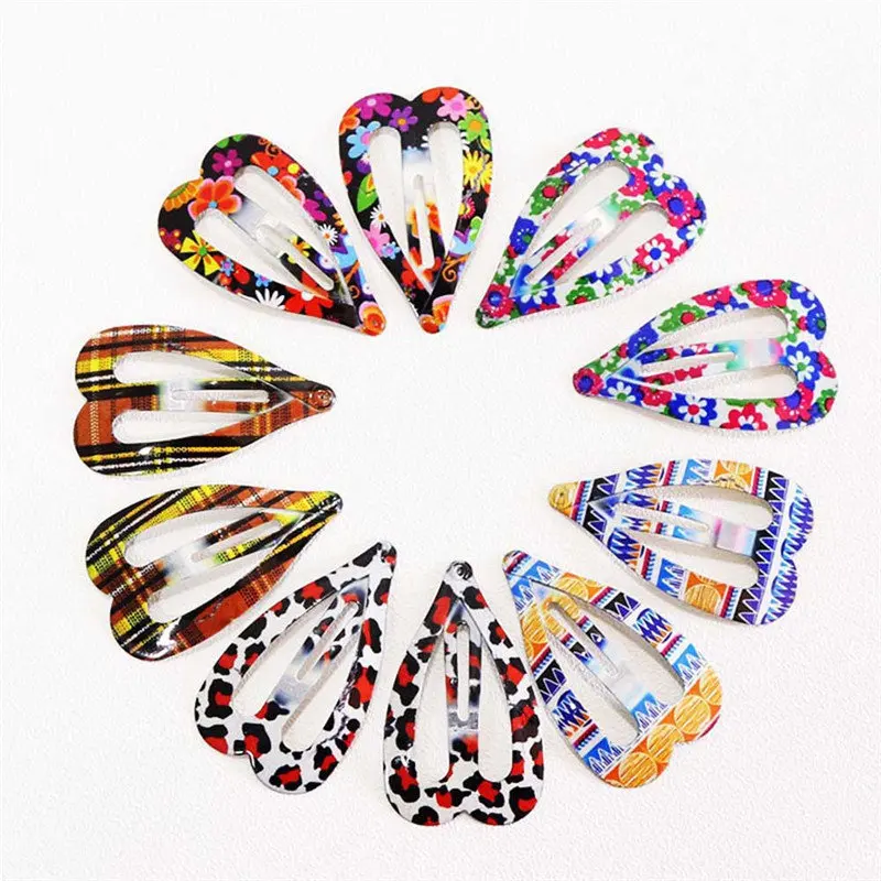 

10/12 Pcs/set Colorful Painting Hairpins Children clips Metal Hair clips Simple Pins Leopard Hair Ornament Barrettes girls
