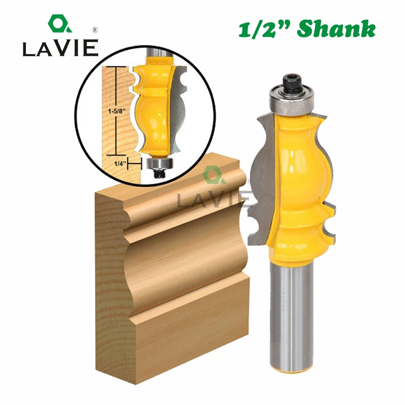1/2" 12mm Shank Architectural Molding Router Bit Woodworking Milling Cutter Tool 