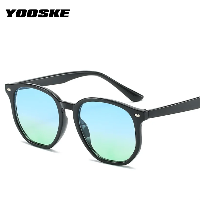 YOOSKE Солнцезащитные очки женские роскошные брендовые дизайнерские градиентные солнцезащитные очки ретро зеленые Солнцезащитные очки женские зеркальные UV400