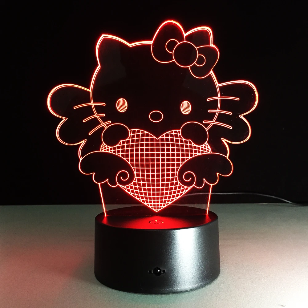Buy Cute Cat 3D LED Lamp 7 Colors Bulbing Light LED