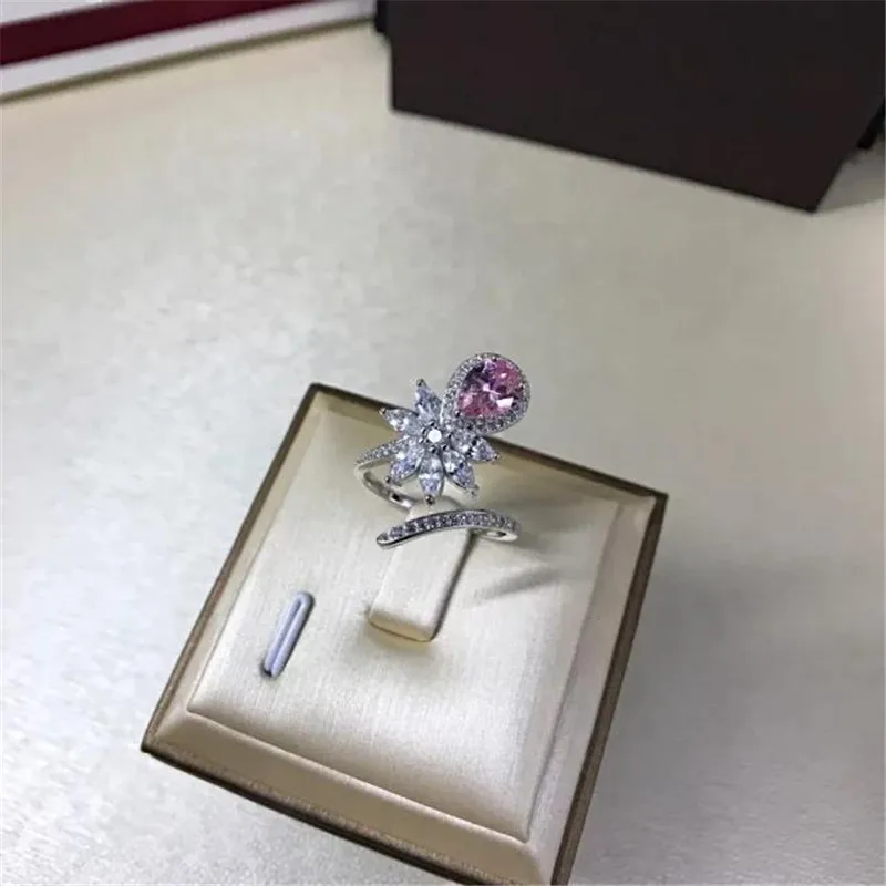 

TIF 925 sterling silver ring, classic style dazzling zircon. Luxury fashion ladies gifts free shipping