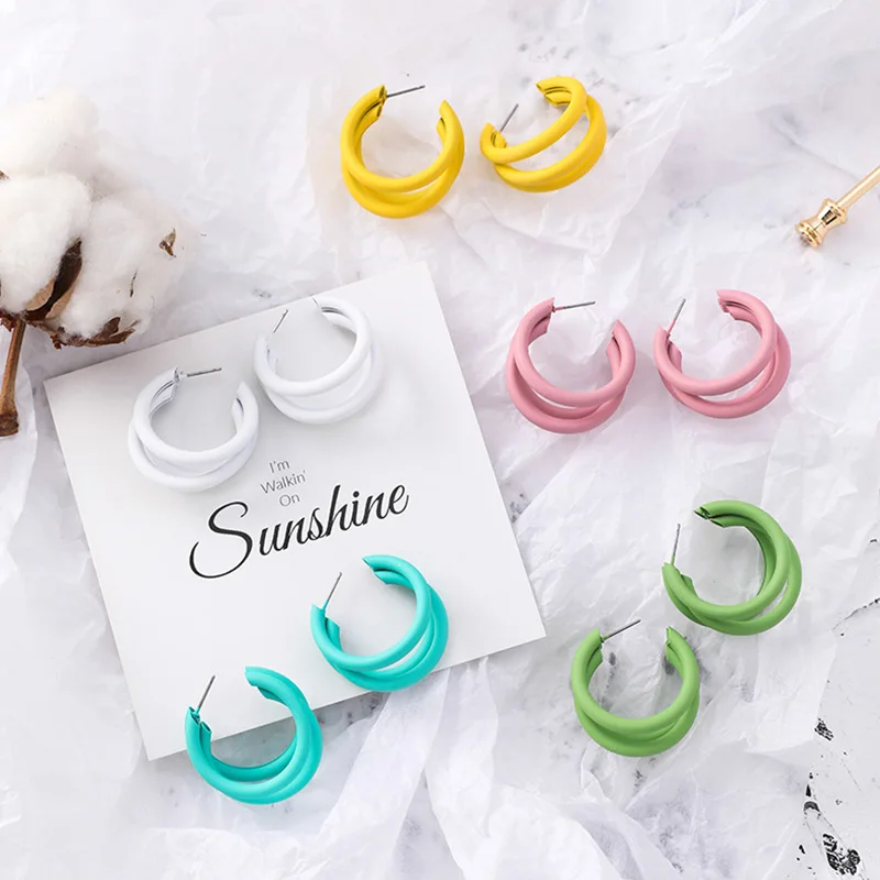 

2019 Summer New Fresh Pink Yellow Blue Green White Three Layered Tube