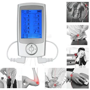 

10 Modes-Adjustable Lightweight LCD DisplayElectric Massage Pain Relief Silver Grey Compact Muscle Therapy Stimulation Ten Unit