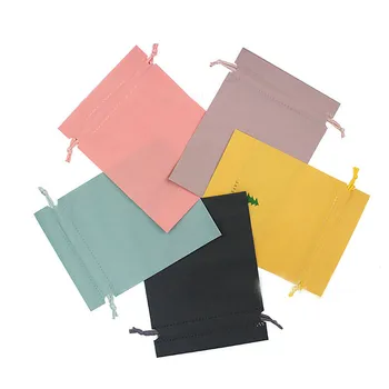 

20pcs Colorful plastic bag wrap string drawstring PE bag gift wrap beauty delicate packaging 5 colors solid jewelry storage bags