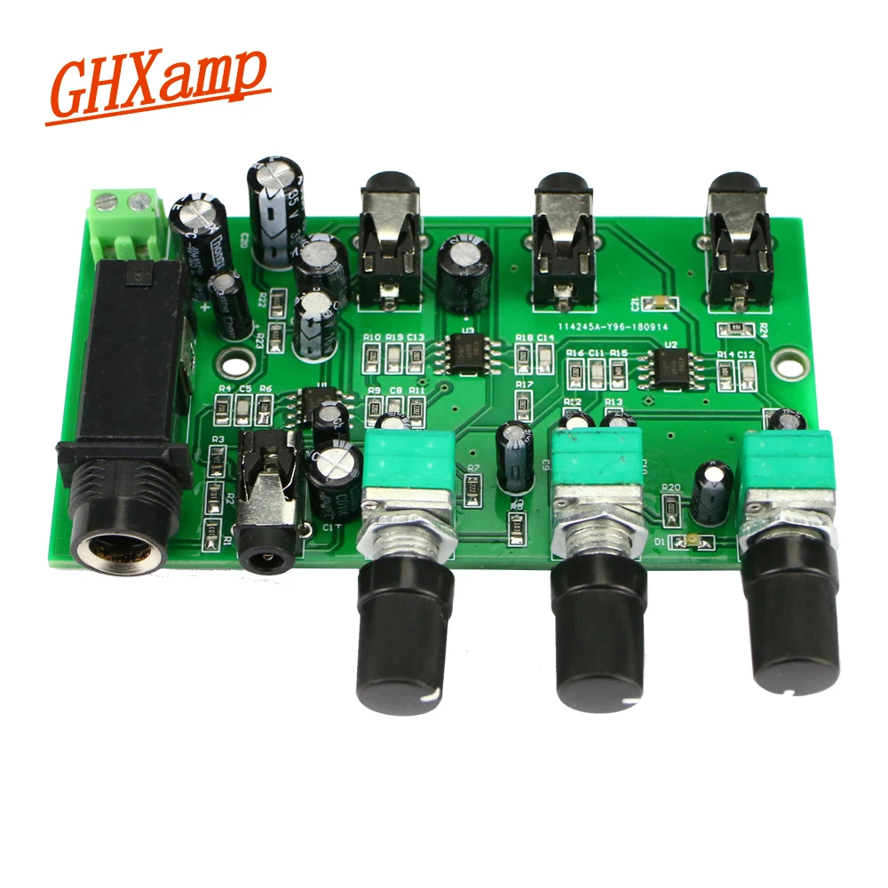 

GHXAMP 2 Way Music Preamplifier Microphone Amplifier Board Mixing Amplification Computer Audio Signal Mixer Board DC12-24V