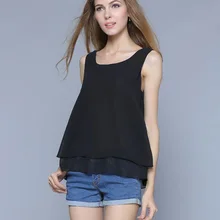 Летний стиль блузка Новинка года Для женщин майка шифон женский сексуальный жилет свободные футболки в повседневном стиле, солидные топы плюс Размеры 4XL Костюмы SF076