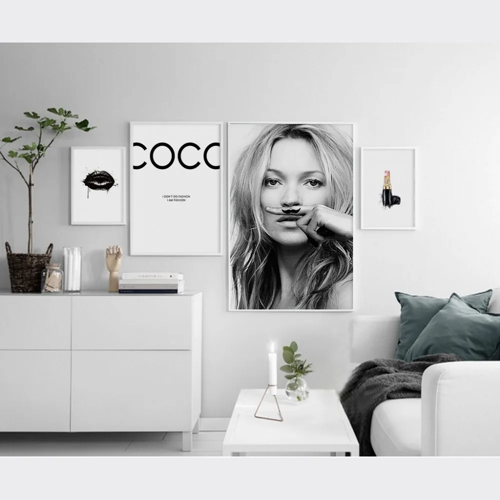 

Modern Simple Style COCO Canvas Painting Minimalist Black White Posters Canvas Painting Pictures