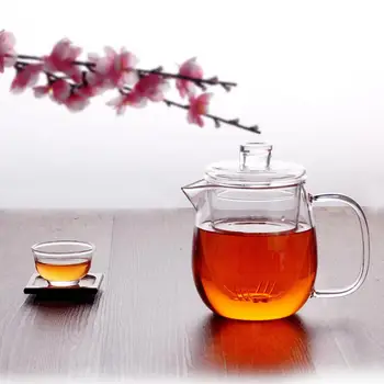 

High Borosilicate Glass Transparent Infuser Tea Pot Handmade Heat Resistant Strainer Handle Teapot Kongfu Tea Flower Tea Kettle