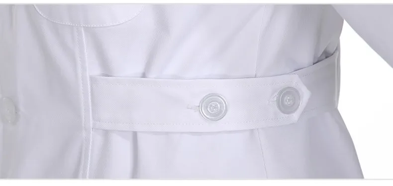 Женские или мужские белый медицинский пальто одежда медицинские услуги Форма Медсестра одежда с длинными рукавами полиэстер защитить