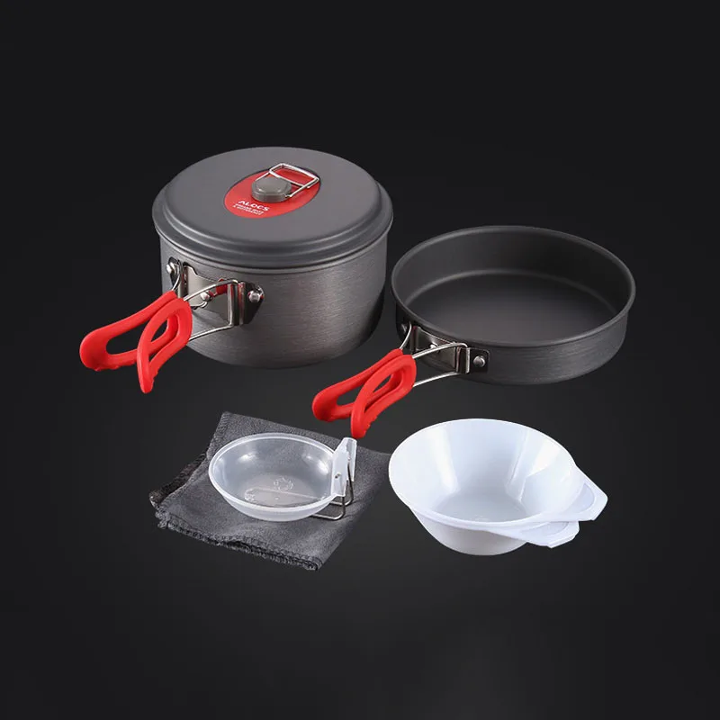 

portable Camping Pot Pan Kettle Set Aluminum Alloy Outdoor Tableware Cookware 3pcs/set Teapot Cooking Tool For Picnic Bbq