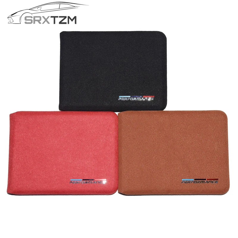 

SRXTZM 1PCS New Car Driver License Cover Bag Car Driving Documents Suede Auto Card Credit Holder Purse Wallet Case For BMW Style