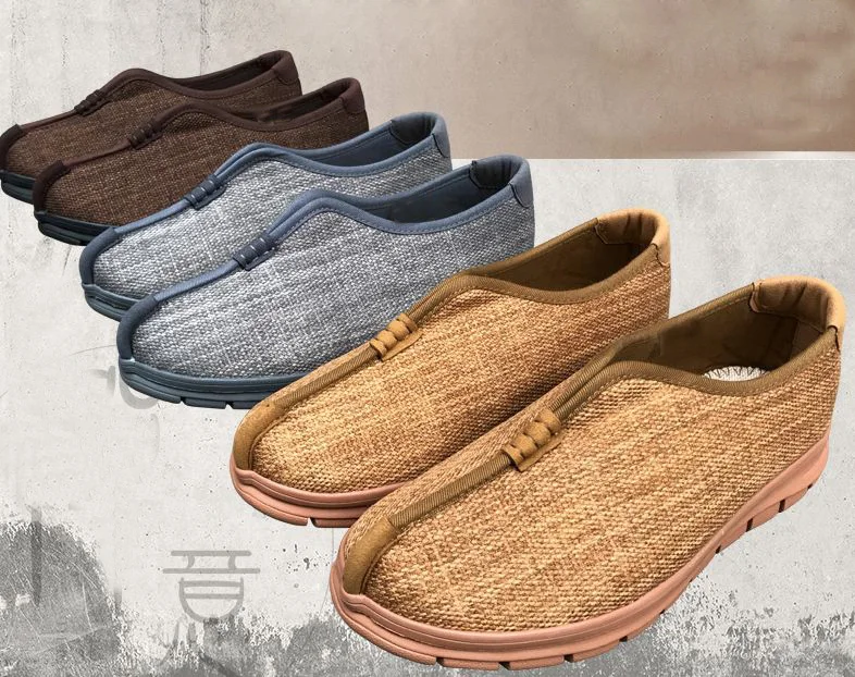 3color Linen shaolin monk kung fu shoes tai chi buddhist arhat shoes