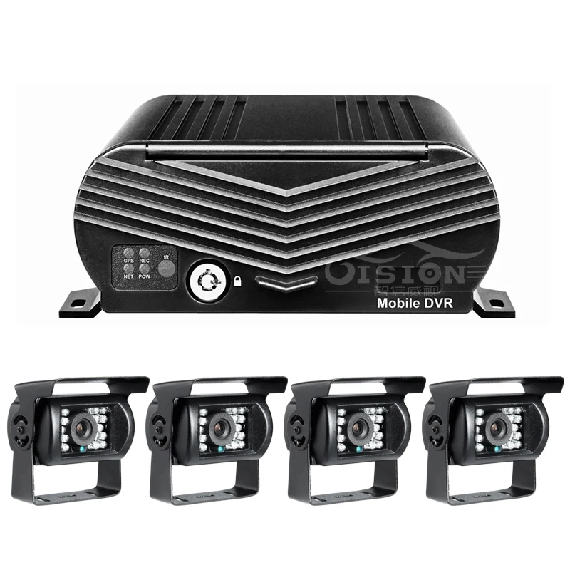  Envío gratis 4 canales WIFI GPS 4G 1080 P AHD 2 TB HDD SD coche DVR MDVR grabadora de Video teléfon