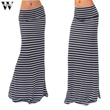Женская юбка, женская летняя юбка, макси юбка в полоску, вечерние, повседневные, пляжные, легкие, новая мода, Прямая поставка A24