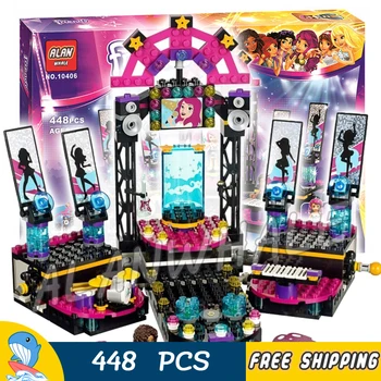 

448pcs Friends Pop Star Show Stage Livi Andrea Superstar Singer 10406 Figure Building Kit blocks Toys Compatible With