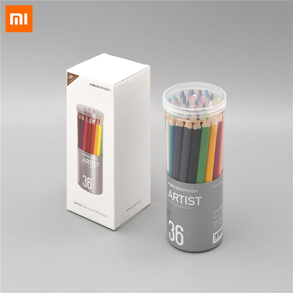 

New 36Pcs Xiaomi Mijia KACOGREEN ARTIST Colored pencils 36 Colorful Bold core Drawing Pencil Smooth Set 4.0MM for Artist Student