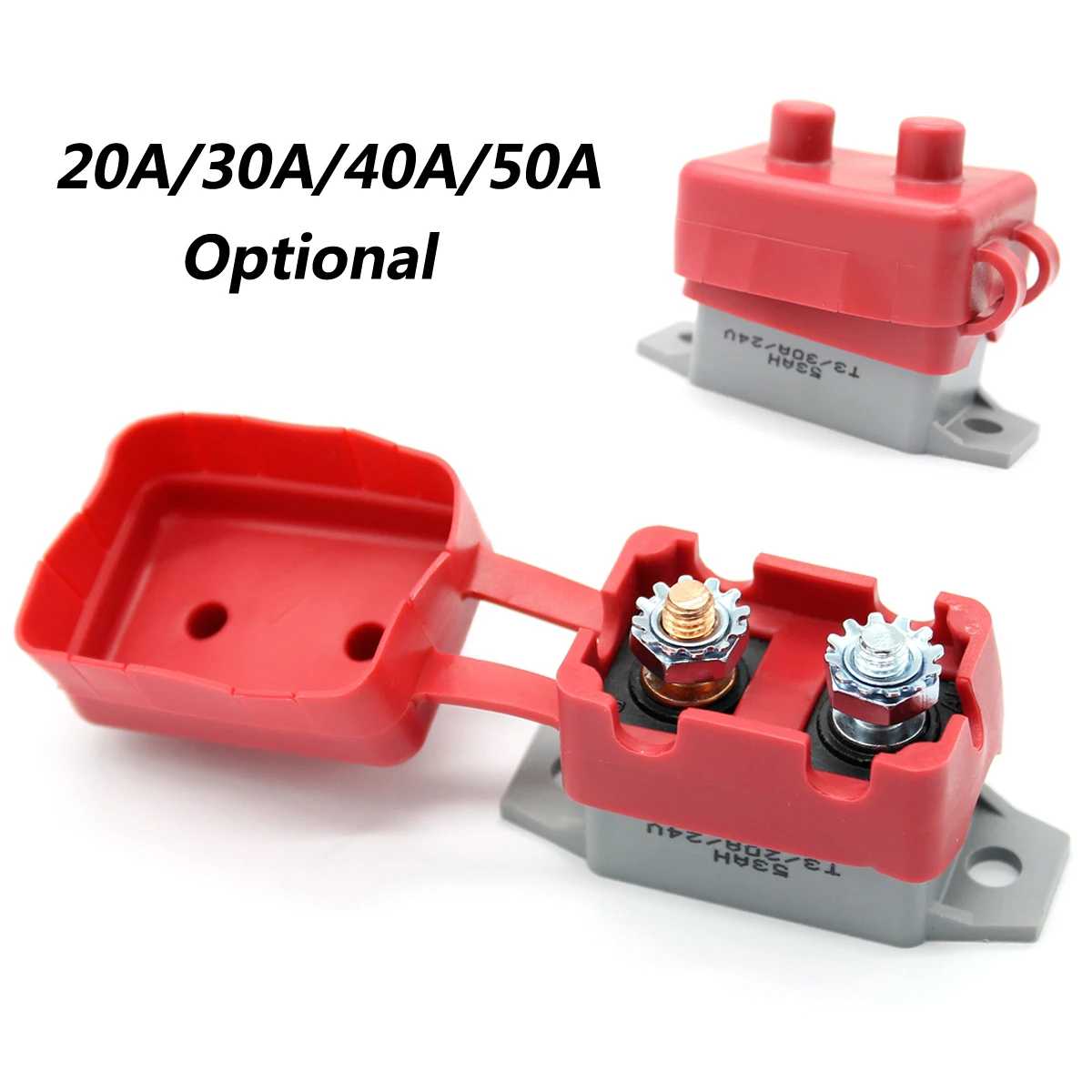 Plastic 12V Circuit Breaker & Cover Dual Battery Fuse Automatic Auto