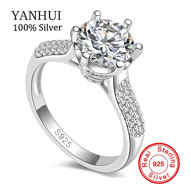 Prix pour De luxe Pur Argent Anneaux De Mariage Marque Bijoux SONA Pierre 8mm CZ Anneau 925 Sterling Argent Bagues de Fiançailles pour les Femmes JZR123 Prix pour De luxe Pur Argent Anneaux De Mariage Marque Bijoux SONA Pierre 8mm CZ Anneau 925 Sterling Argent Bagues de Fiançailles pour les Femmes JZR123