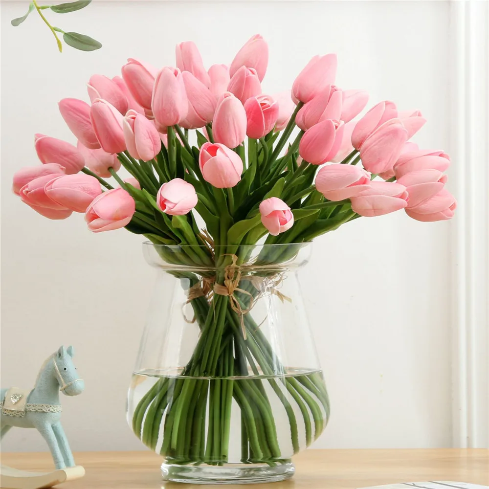 30pcs/lot Tulip Wedding Artificial Flowers High Quality Home Decoration Fake Flowers Leaves kunstbloemen fleur artificielle 30pcs/lot Tulip Wedding Artificial Flowers High Quality Home Decoration Fake Flowers Leaves kunstbloemen fleur artificielle