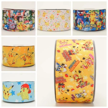 

2016 NEW 50Y3" 75mm lovely pokemon pattern printed grosgrain pikachu ribbon free shipping