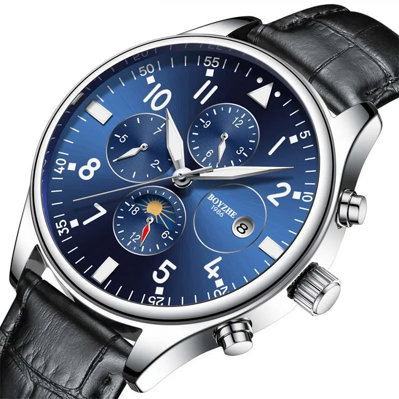 

Men's mechanical watch leather strap business fashion sports watch