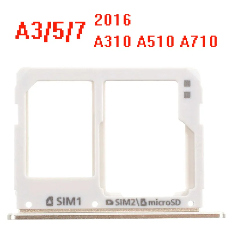 

New For Samsung Galaxy A3 A310F A710 A5 A510 2016 SIM Card Tray Holder Slot Adapter Parts Gold Silver Gray Pink Color